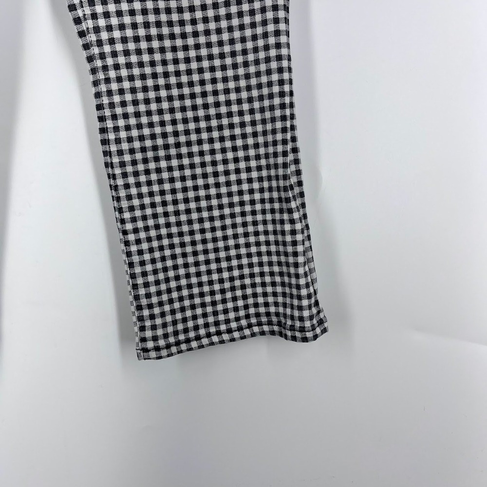 Sanctuary Denim Connector Kick Crop Gingham Checkered Pants Black White Size 33 - Picture 4 of 14
